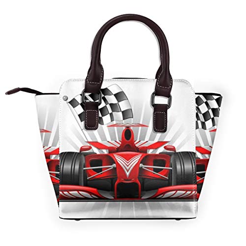 BROWCIN Speedy Grand Red Race Car Cuadros Ver Resumen Prix Pista delantera Velocidad Mónaco Desmontable Moda Tendencia Bolso de las señoras Bolso de hombro