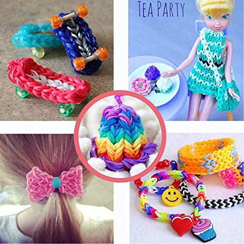 Bst4UDirect DIY Gomas Loom Bandas Conjunto, 10000 Bandas de Goma con 28 Colores, 680 Accesorios de Goma Arcoíris para Tejer Artesanías de Bricolaje para Niños en Cajas de Almacenamiento