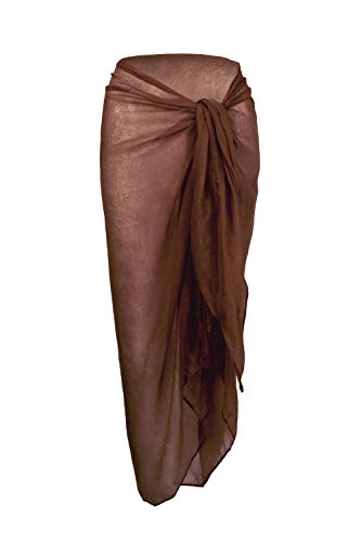 Bufanda de lino de algodón de gran tamaño, super Cool Linen hace la bufanda perfecta, pareo, falda, playa o hijab. Talla única 180 x 100 cm aprox. (chocolate)