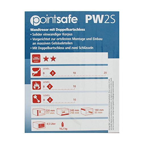 Burg-Wächter PointSafe PW 2 S Caja Fuerte de Empotrar, Negro, 220x340x140mm (HxBxT)