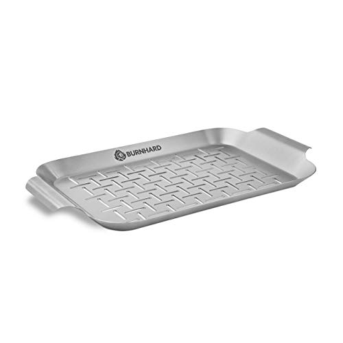 BURNHARD Bandeja para Barbacoa de Acero Inoxidable 33x19x1,7 cm