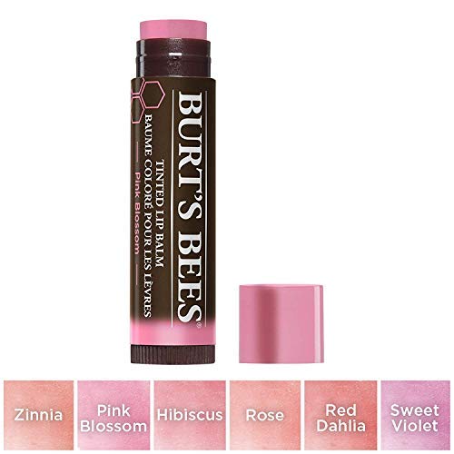 Burt's Bees Balsamo labial con color 100% natural, hibisco con ceras botnicas y manteca de karit - 1 tubo - 21 g