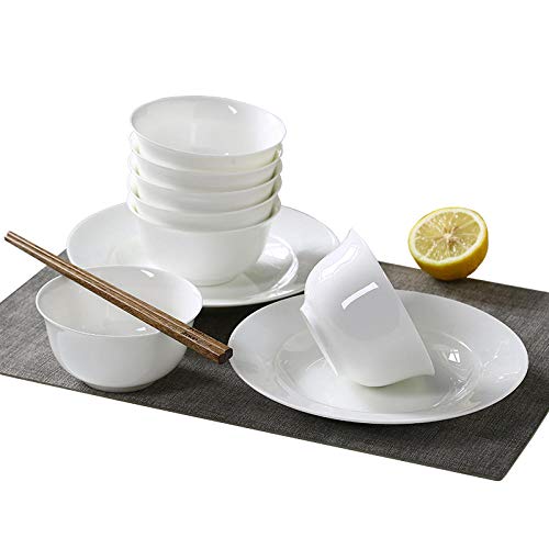 Bwhman Cuencos De Porcelana Bone China Vajilla Tazón De Cerámica Hogar 4Pcs ^ G / 4Pcs