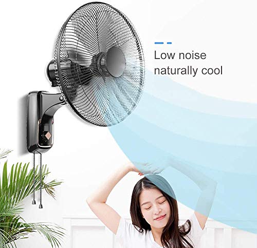 Byakns Los Aficionados de Pared Principal Negocio de 17 Pulgadas con la Cuerda del tirón, Zona de inclinación Ajustable de refrigeración Pared Fan con 3 Velocidad / 120 ° Oscilación for/Home industr