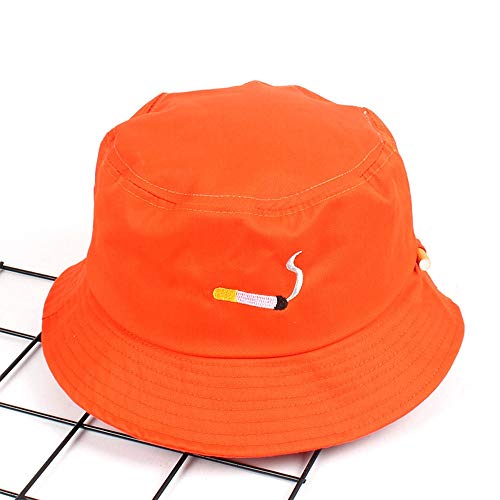 BZAHW Unisex Cubo Sombrero Pescador Gorras Ocio Moda Mujeres Cigarro Bordado Bob Gorras de algodón Playa al Aire Libre Sombreros for el Sol (Color : 01, Size : One Size)