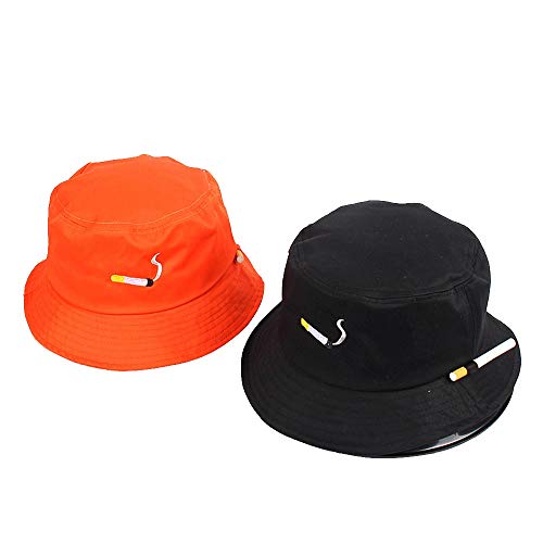 BZAHW Unisex Cubo Sombrero Pescador Gorras Ocio Moda Mujeres Cigarro Bordado Bob Gorras de algodón Playa al Aire Libre Sombreros for el Sol (Color : 01, Size : One Size)