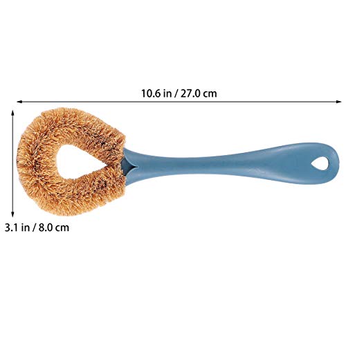 Cabilock Cepillo para Platos de Fibra de Coco Cepillo para Fregar Ollas de Mango Largo Herramientas para Lavar Platos de Limpieza Profunda de Cocina (Azul Oscuro)