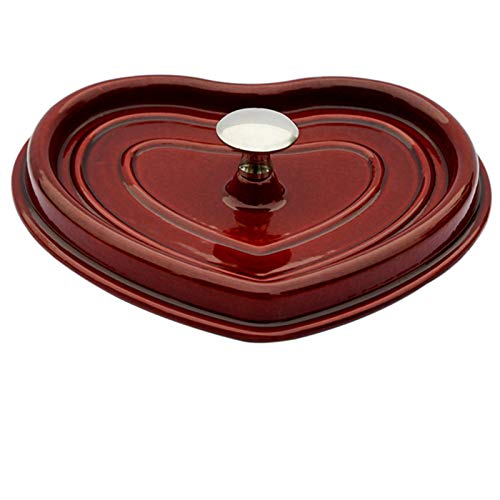 Cacerola de hierro fundido esmaltada con forma de corazón para horno holandés, cocina de arroz, 20 cm