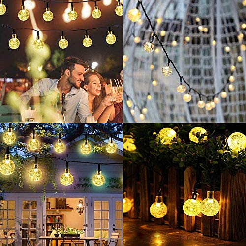 Cadena de luz SITRI/cadena de luz solar/luz solar exterior/luz de cuento de hadas, solar/USB, adecuada para jardines, patios, casas, árboles de Navidad, fiestas, 7.5m 50 luces.