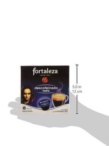 Café FORTALEZA - Cápsulas de Café Descafeinado Forte Compatibles con Dolce Gusto - Pack 3 x 12 - Total 36 cápsulas