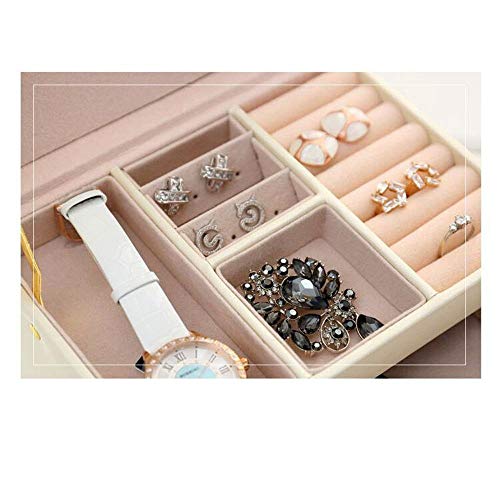 Caja de almacenamiento de joyas Las niñas de la joyería caja de joyería Organizador Mini caso del recorrido del pequeño anillo de almacenamiento portátil de casos for los collares Pulseras Anillos Uti