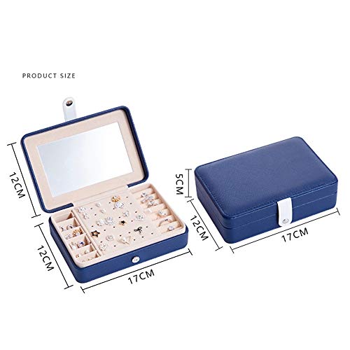 Caja de almacenamiento de joyas Las niñas de la joyería caja de joyería Organizador Mini caso del recorrido del pequeño anillo de almacenamiento portátil de casos for los collares Pulseras Anillos Uti