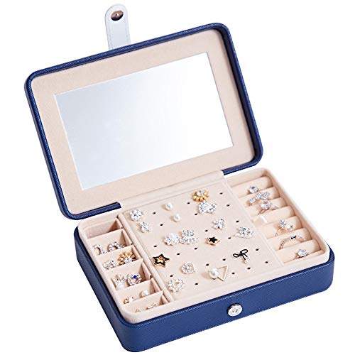 Caja de almacenamiento de joyas Las niñas de la joyería caja de joyería Organizador Mini caso del recorrido del pequeño anillo de almacenamiento portátil de casos for los collares Pulseras Anillos Uti