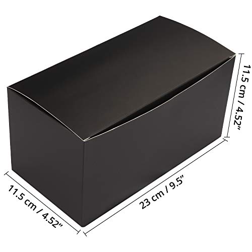 Cajas de regalo (Pack de 20) - (23x11,5x11,5cm) Kraft Papel Cajas Regalo - Autoensamblables Caja Presentación para Chocolates, Regalos, Galletas, Joyas, Fiestas y Festivales (Negro)