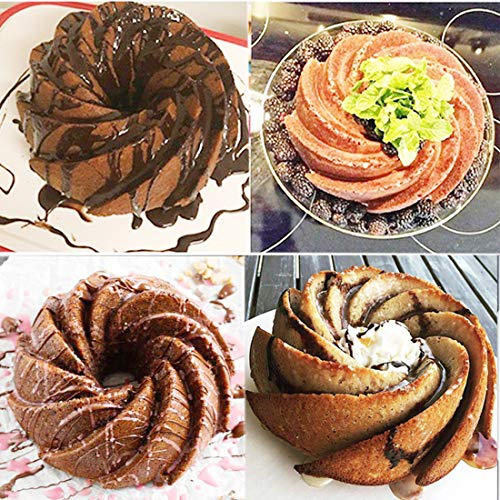 Cake Molde Bakeware Molde de Alimentos Cake Pan Forma de Remolino Silicona Cake Mould Cocina Herramientas de horneado para Pasteles