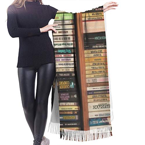 Cálido Bufandas de Invierno Murales de libros de la biblioteca Pashmina Chales mujer Bufandas