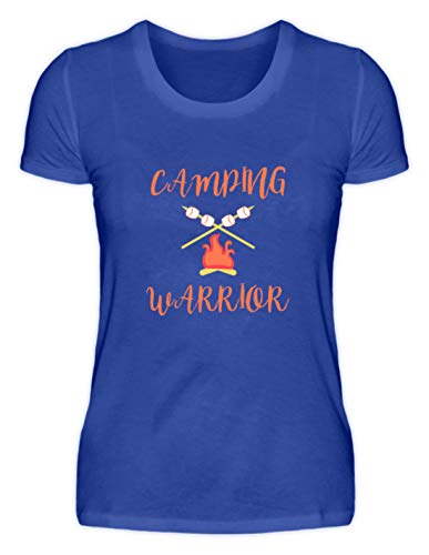 Camiseta de Manga Corta para Mujer con diseño de Marshmallows Feuer Lecker Azul neón XXL