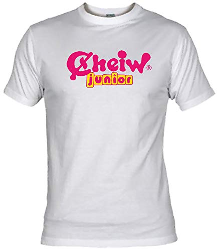 Camisetas EGB Camiseta Chica Cheiw ochenteras 80´s Retro (L, Blanco)