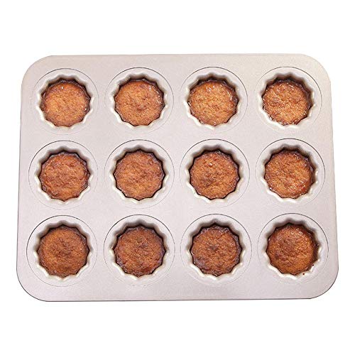 Canele molde para tartas, antiadherente, 12 tazas, mini bandeja para magdalenas, caneles de acero al carbono