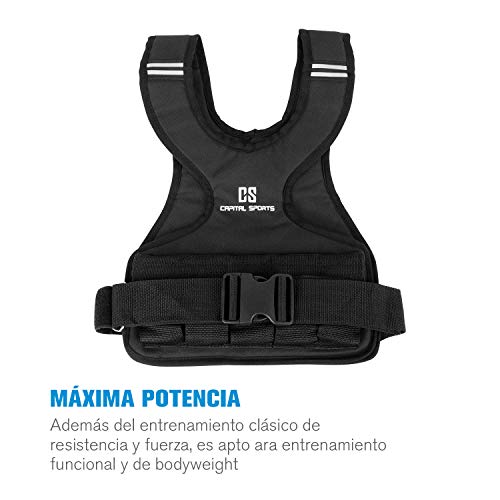 CAPITAL SPORTS Medusa Chaleco de musculación, peso: 10 kg, diseñado para la mujer, material: tejido de nylon 1200D, bolsas de pesas de hierro, entrenamiento de peso corporal y funcional, negro