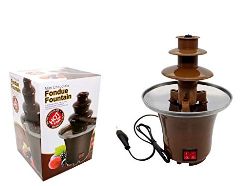 CAPRILO Original Fuente de Chocolate de 3 Pisos. Foundue. Material de Cocina. Regalos Originales para Fiestas Infantiles. Cumpleños, Bodas, Bautizos y Comuniones. DC