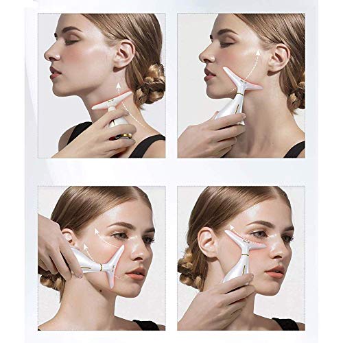 Cara Cuello Masajeador Antiarrugas, Rf Micro-vibración Antienvejecimiento Cuidado de la piel Instrumento de belleza para estiramiento de la piel, lifting facial