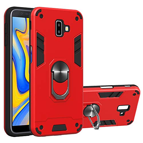 Carcasa para Samsung Galaxy J6 Plus con función atril, policarbonato + poliuretano termoplástico, protección para todo el cuerpo, carcasa de silicona resistente a los golpes