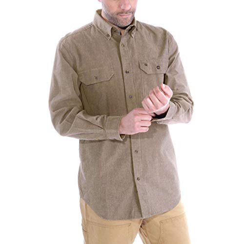 Carhartt Herren Hemd Fort Solid Braun Dark Tan Chambray M