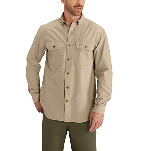 Carhartt Herren Hemd Fort Solid Braun Dark Tan Chambray M