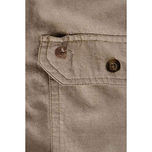 Carhartt Herren Hemd Fort Solid Braun Dark Tan Chambray M