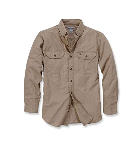 Carhartt Herren Hemd Fort Solid Braun Dark Tan Chambray M