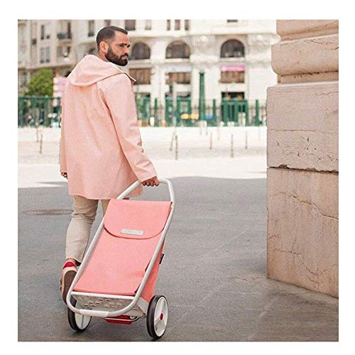 Carrito De La Compra Carrito Portátil Plegable Carrito De Equipaje Gran Capacidad 53L (Color : Orange, Size : 110 * 47.5CM)