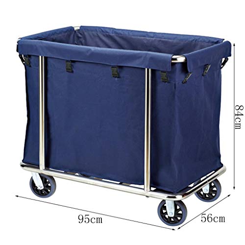 Carrito De Ropa De Hotel，Carro De Servicio A La Habitación Cubierta De Tela Oxford Carro De Vestíbulo con Rueda Universal, Ideal para Hospital, Habitación De Hotel, Clínica De Belleza, Escuela, Azul