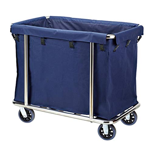 Carrito De Ropa De Hotel，Carro De Servicio A La Habitación Cubierta De Tela Oxford Carro De Vestíbulo con Rueda Universal, Ideal para Hospital, Habitación De Hotel, Clínica De Belleza, Escuela, Azul