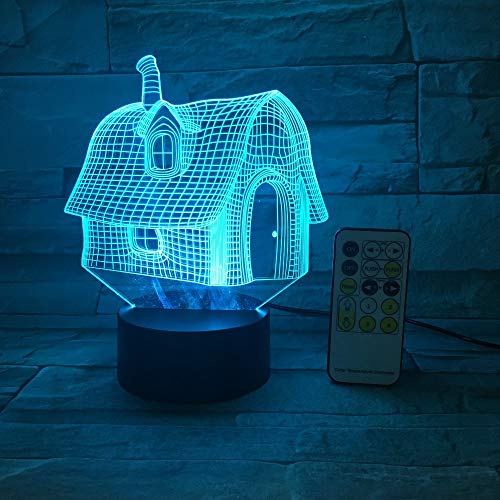 Casa Vieja luz Nocturna Interruptor táctil Control Remoto acrílico gradiente de Color lámpara de atmósfera Regalo para niños Transporte por Goteo