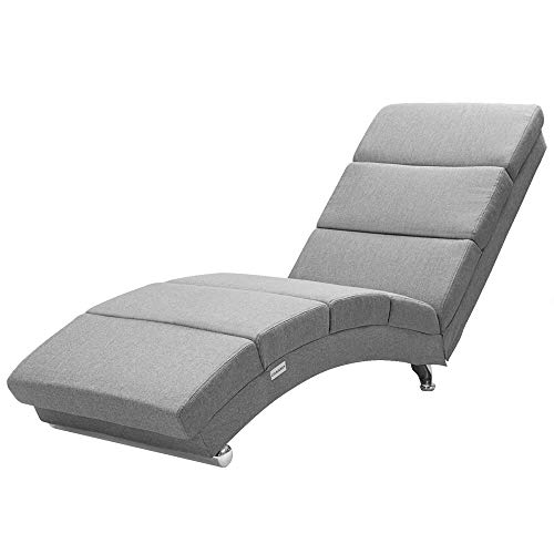 Casaria Diván Chaise Loungue 'London' Gris sillón Interior Respaldo Alto para salón hogar 186x55cm Capacidad de 180Kg