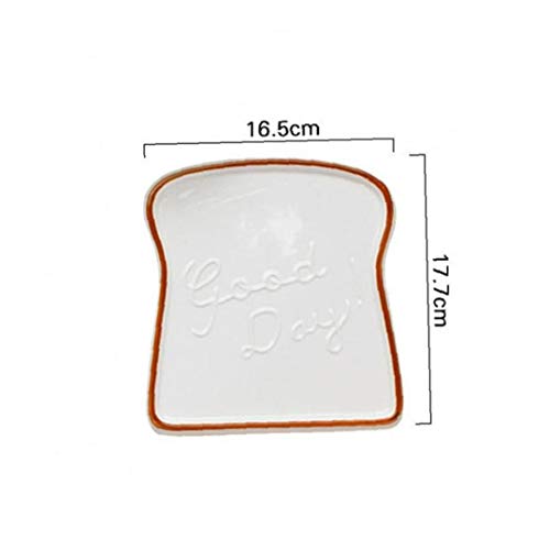 Case&Cover 1pc De Cerámica Creativa Snack-Desayuno Bandeja De Pan Placa Postre Placas En Relieve La Tostada En Forma De Patrón Vajilla