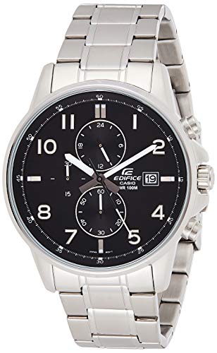 Casio EDIFICE Reloj en caja sólida, 10 BAR, Negro, para Hombre, con Correa de Acero inoxidable, EFR-505D-1AVEF