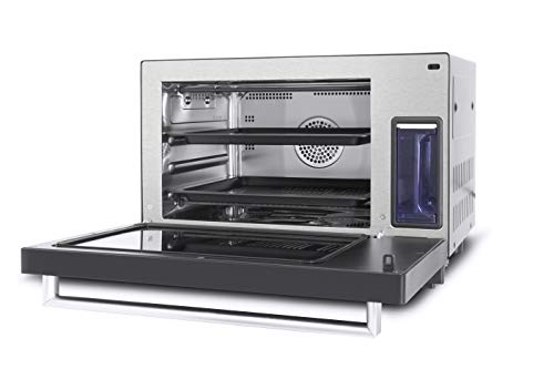 Caso Steam Chef – Horno de vapor combinado, independiente, 11 funciones, 40 °C – 220 °C, 25 L, depósito de agua de 1,2 L, incluye 2 bandejas de horno