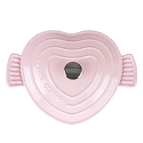 Cazuela De Hierro Fundido Esmaltado,creativo Forma Del Corazón Cocotte Antiadherente Olla De Sopa Moderna Con Mango Creativo Fuego Abierto Gas Seguro-rosado 22 * 15cm