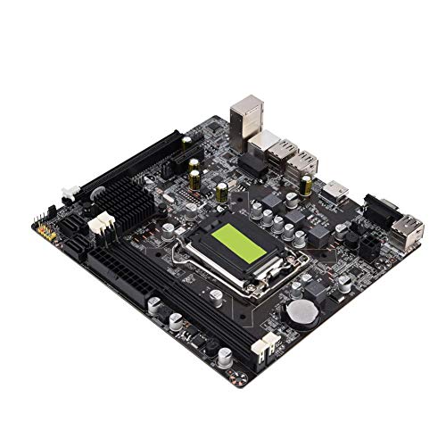 Ccylez Placa Base H61 LGA 1155, Soporte de Placa Base de Estado sólido VGA + HDMI de Salida Dual, Placa Base de computadora Modelo B Soporte DDR3 Memoria 4 USB2.0