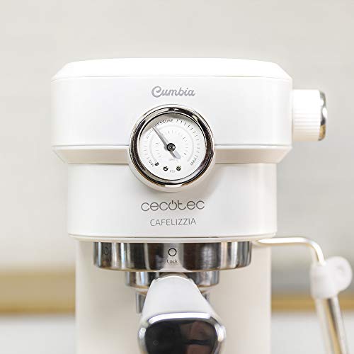 Cecotec Cafetera Espresso Cafelizzia 790 White Pro.Sistema Thermoblock, 20 Bares, ModoAuto 1 y 2 Cafés, Vaporizador Orientable, Conducto de Agua para Infusiones