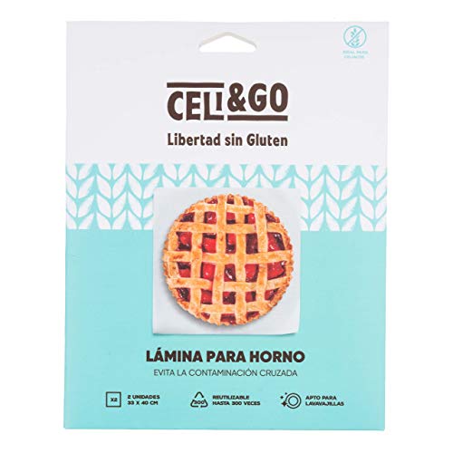 CELI&GO Papel de Horno Reutilizable, Lavable, Antiadherente, Libre de PFOA, Evita la Contaminación Cruzada (Lámina Horno 2 ud)