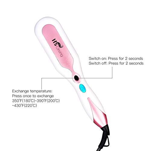 Cepillo Alisador,Cepillo Plancha Antiestático,Cerámico Peine Electrico Anti-escaldadura- Con LCD Pantalla- PTC Calentador Rápido (Para el Cabello Grueso/Delgado/Fino/Ondulado/Rizado)