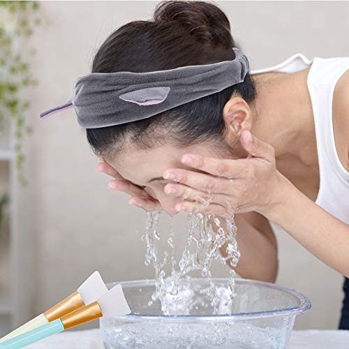 Cepillo de la Máscara 4 Pcs Cara Juego de Brochas de Silicona con 2 Diadema de Mujer para Aplicar Faciales Máscara de Barro Cosmética de Ojos Suero o Bricolaje