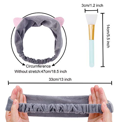 Cepillo de la Máscara 4 Pcs Cara Juego de Brochas de Silicona con 2 Diadema de Mujer para Aplicar Faciales Máscara de Barro Cosmética de Ojos Suero o Bricolaje