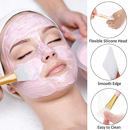 Cepillo de la Máscara 4 Pcs Cara Juego de Brochas de Silicona con 2 Diadema de Mujer para Aplicar Faciales Máscara de Barro Cosmética de Ojos Suero o Bricolaje