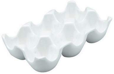 cerámica Blanca Titular de Huevo Puede Contener 6 Huevos - 7x10x3cm Almacenamiento de Huevos de Utensilios de Cocina de decoración del hogar