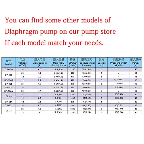 Certificado CE/Water pump Bomba de diafragma DP-35 24 V CC, bomba de agua de alta presión, sistema de ósmosis inversa, lavado de coches y etc.