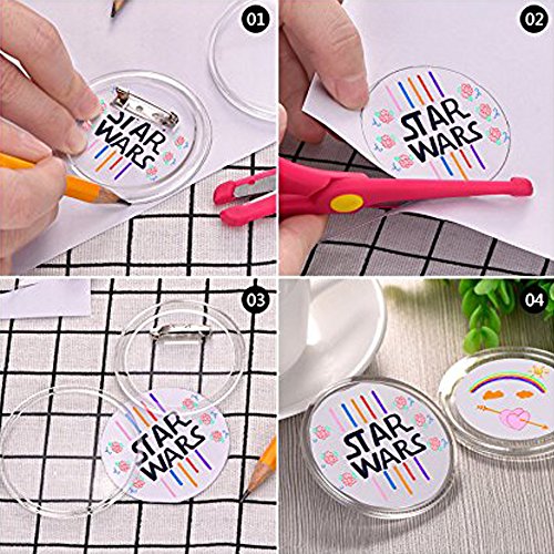 Chapas Ropa Personalizados FOGAWA 30pz Chapas Plásticas con Alfiler de 6cm Chapas Pin Transparentes de Acrílico para Actividades de Bricolaje para Niños y Creativas